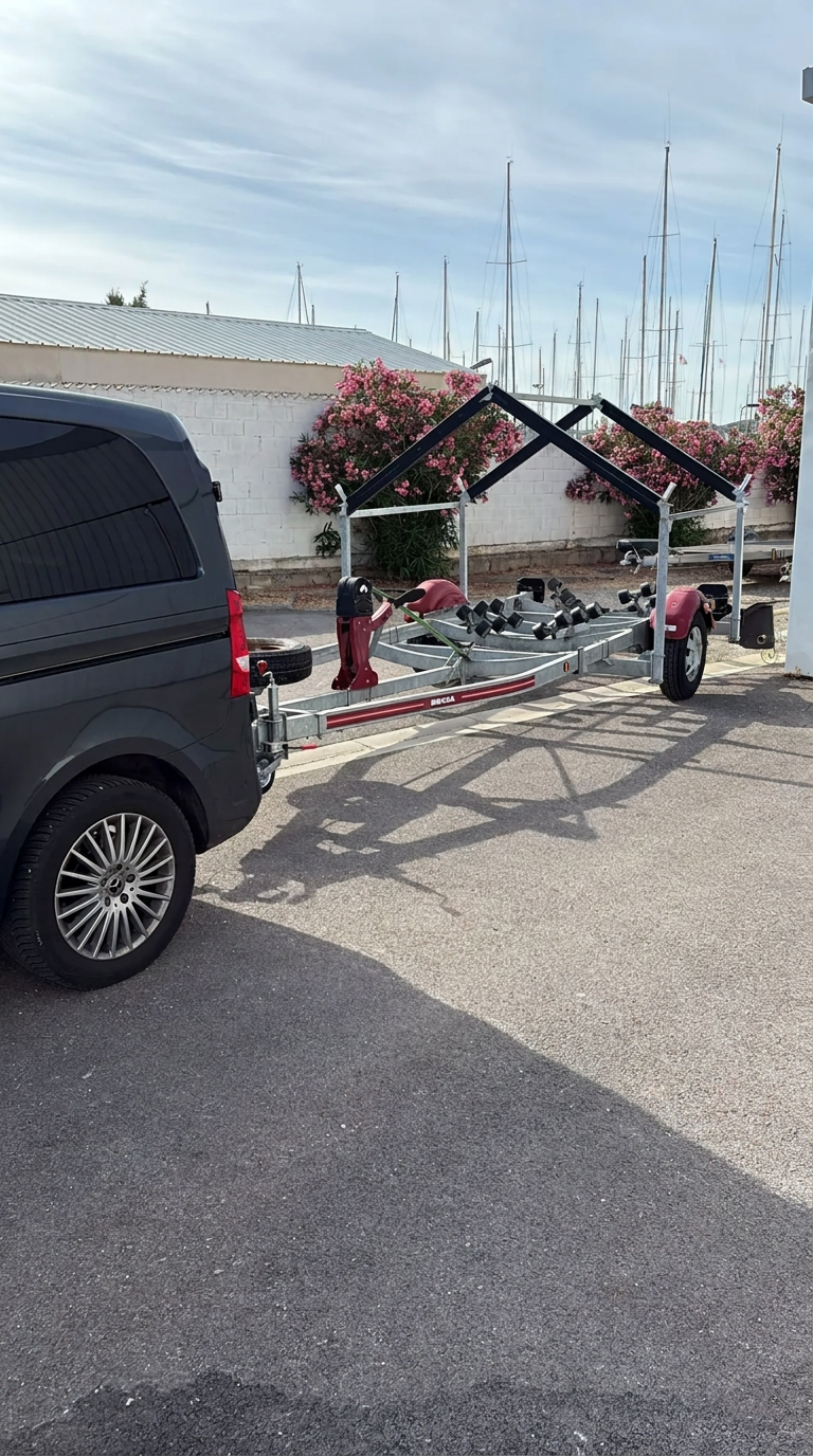 Trailer pod RIB s nástavbou na 2x Opti nebo Ilca